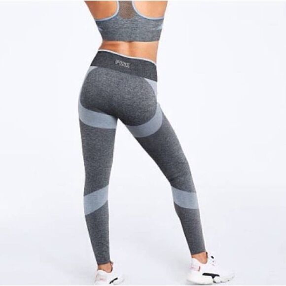 PINK Victoria Secret Seamless Leggings Blue Grey S - Picture 1 of 6